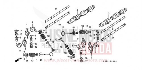 ARBRE A CAMES/SOUPAPE GL1500K de 1989